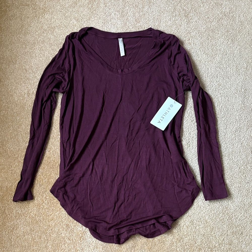 Athleta Women's Long Sleeve Tee - Dark Purple